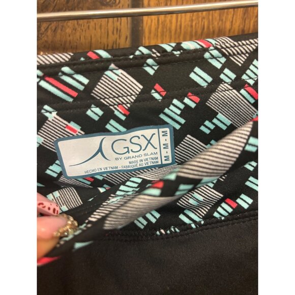GSX Ladies Black & Teal Active Skort M With Patterned Waistband - Picture 3 of 3